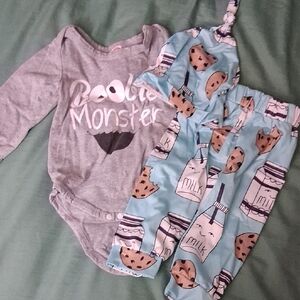 Gray and Blue Baby Outfit Set